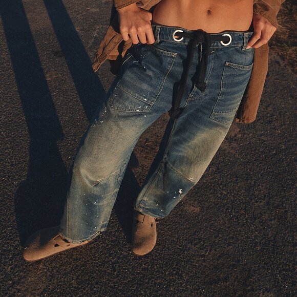 Free People We The Free Moxie Pull-On Barrel Jean - Picture 1 of 5